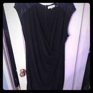 Calvin Klein Black mesh sleeve dress